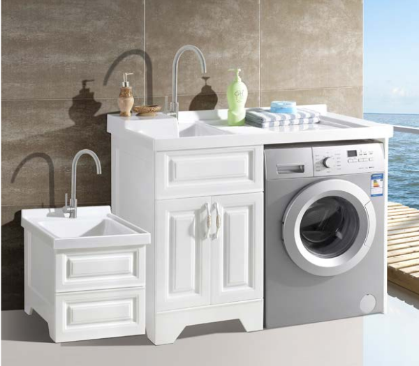 洗衣柜,玉石洗衣柜,全石材人造玉石定制可切角,现代简约风格,小户实用
