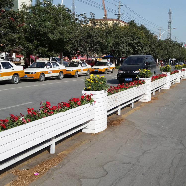 杰欣园艺 pvc花箱护栏 道路花箱 市政花箱 隔离花箱 护栏花箱中央隔离