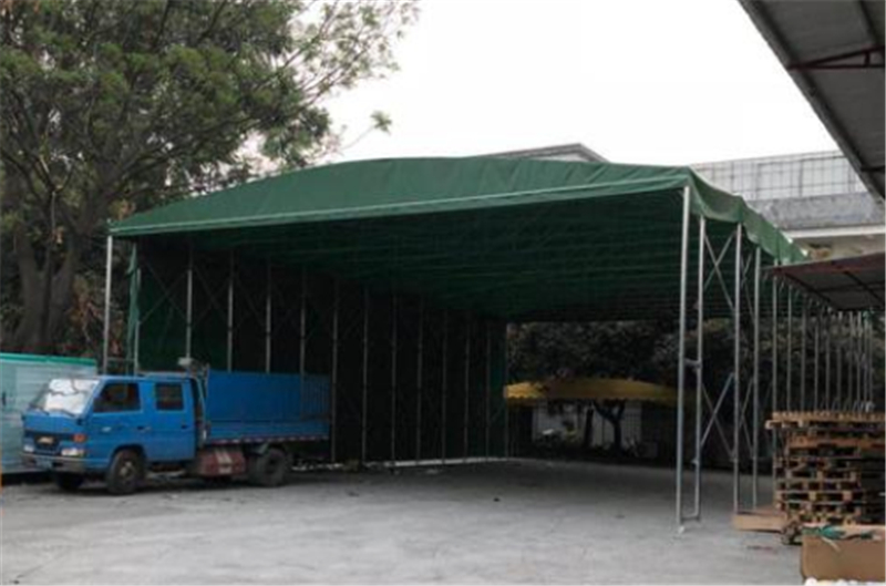 南京钢结构加工制作厂家工地伸缩铁棚子仓储篷蓬棚移动雨篷推拉帐篷