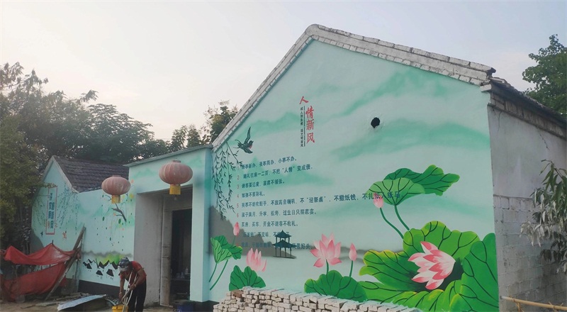 新农村墙体彩绘 农村外墙墙体彩绘
