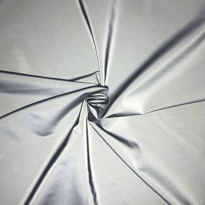 厂家直销银灰色反光布化纤柔软全反光面料服装反光布材料批发
