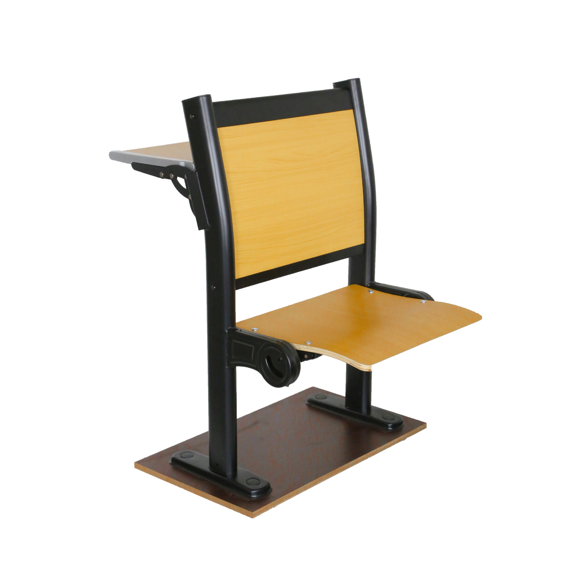 学校阶梯教室联排固定课桌椅大学生木板排椅