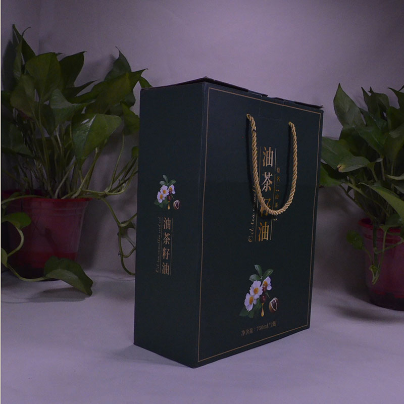 厂家定做茶籽油礼盒橄榄油亚麻籽油保健品包装礼盒手提盒量大价优